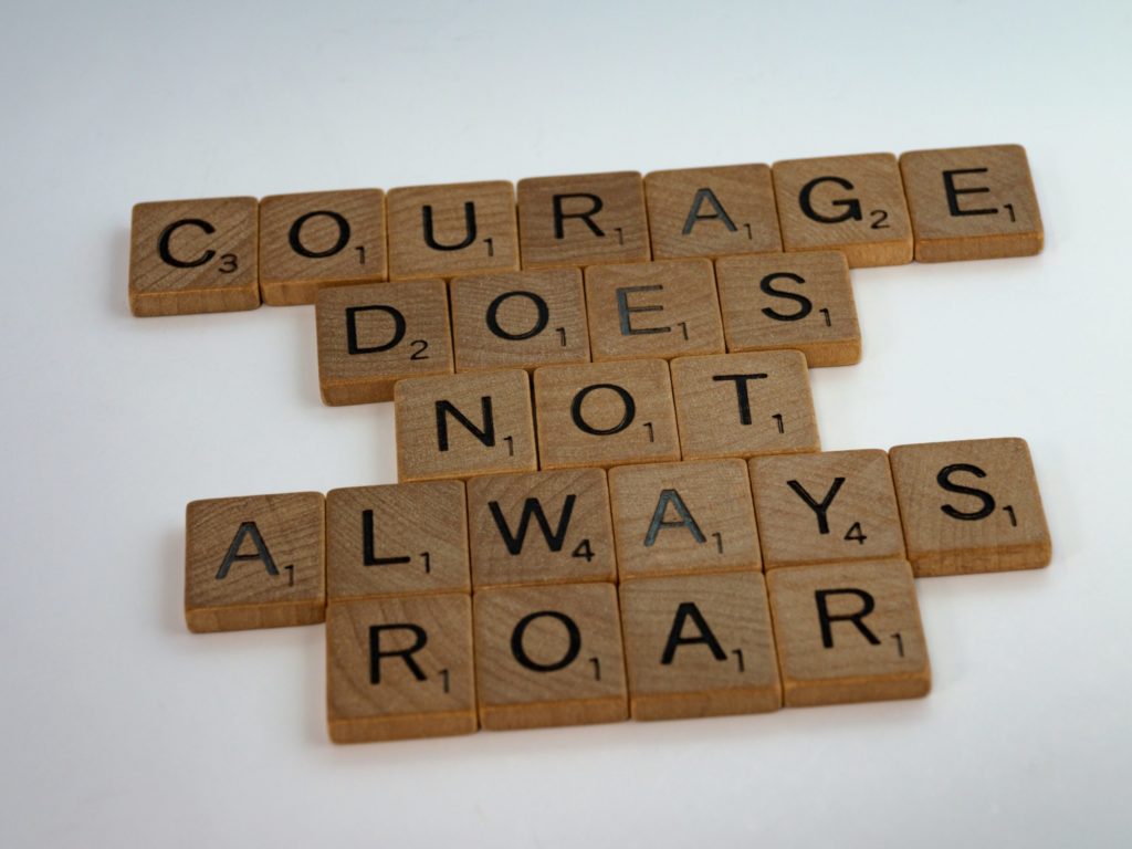 Scrabble tiles that read, "courage does not always roar." It's a nice motto for the mind behind Media Prefs!