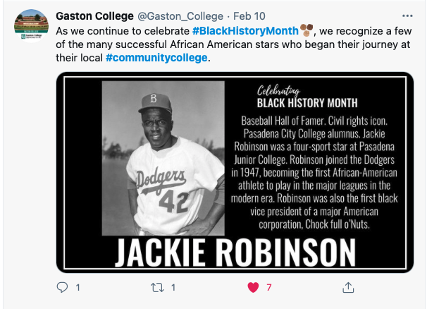 Gaston College

As we continue to celebrate #BlackHistoryMonth, we recognize a few of the many successful African American stars who began their journey at their local #communitycollege.